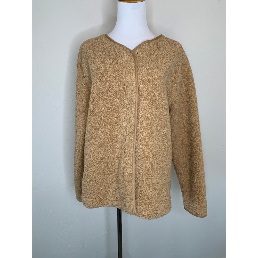 Joie Camel Sherpa Jacket Snap Front Size Medium